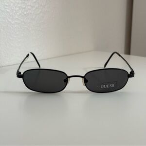 Y2K Guess Black Metal Oval Sunglasses Viva Optic GU 6005 black metal sunglasses